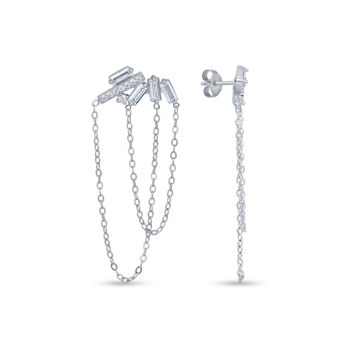 Sleek Streamline Chain Earrings