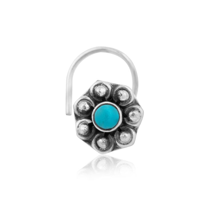 Turquoise Bloom Nose Stud