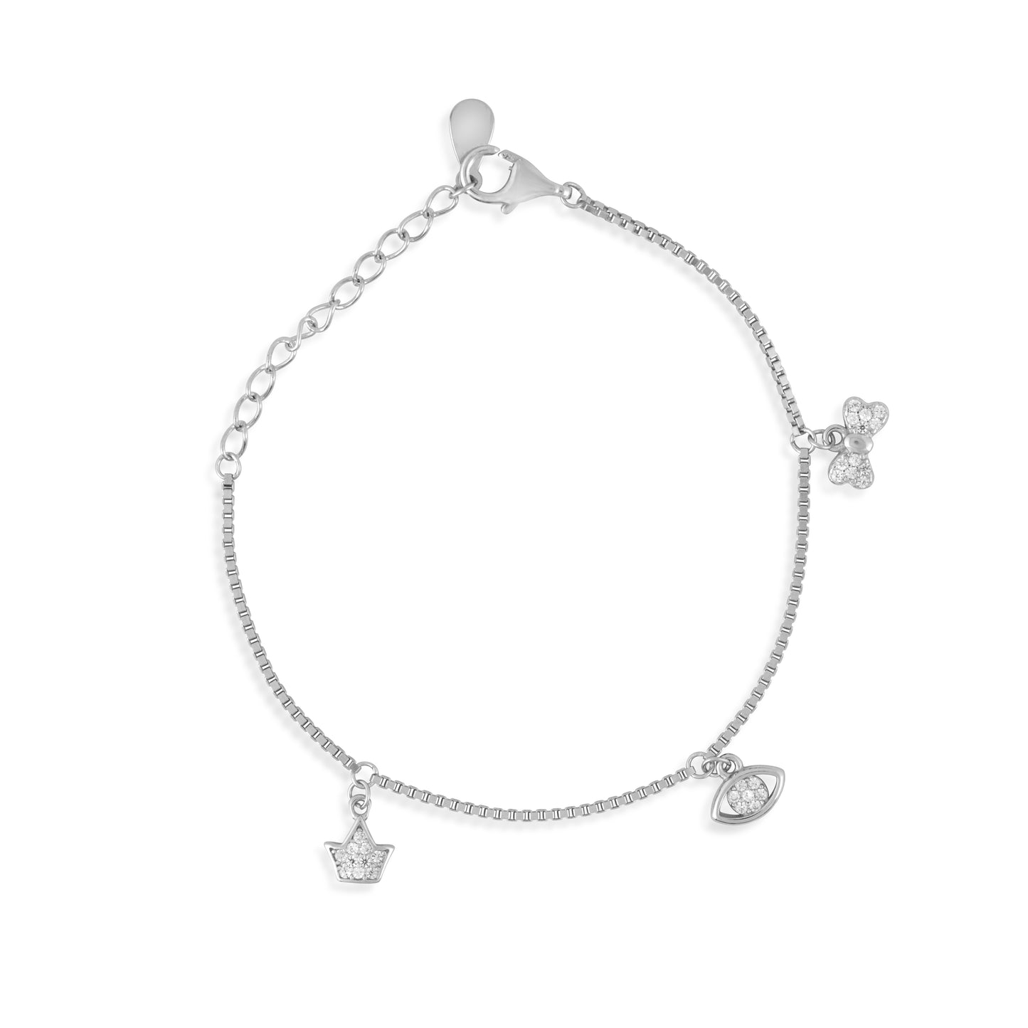 Silver Trio Charm Bracelet