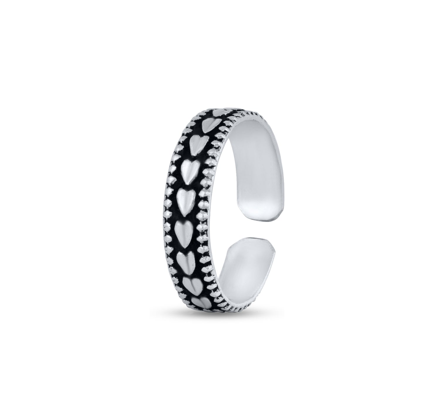 Monochrome Elegance Silver Toe Rings
