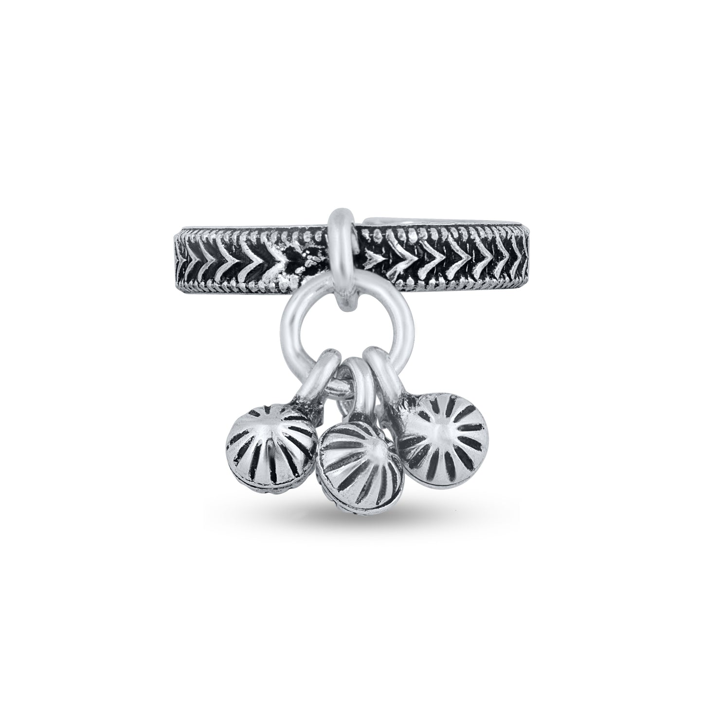 Bohemian Breeze Charm Silver Toe Rings