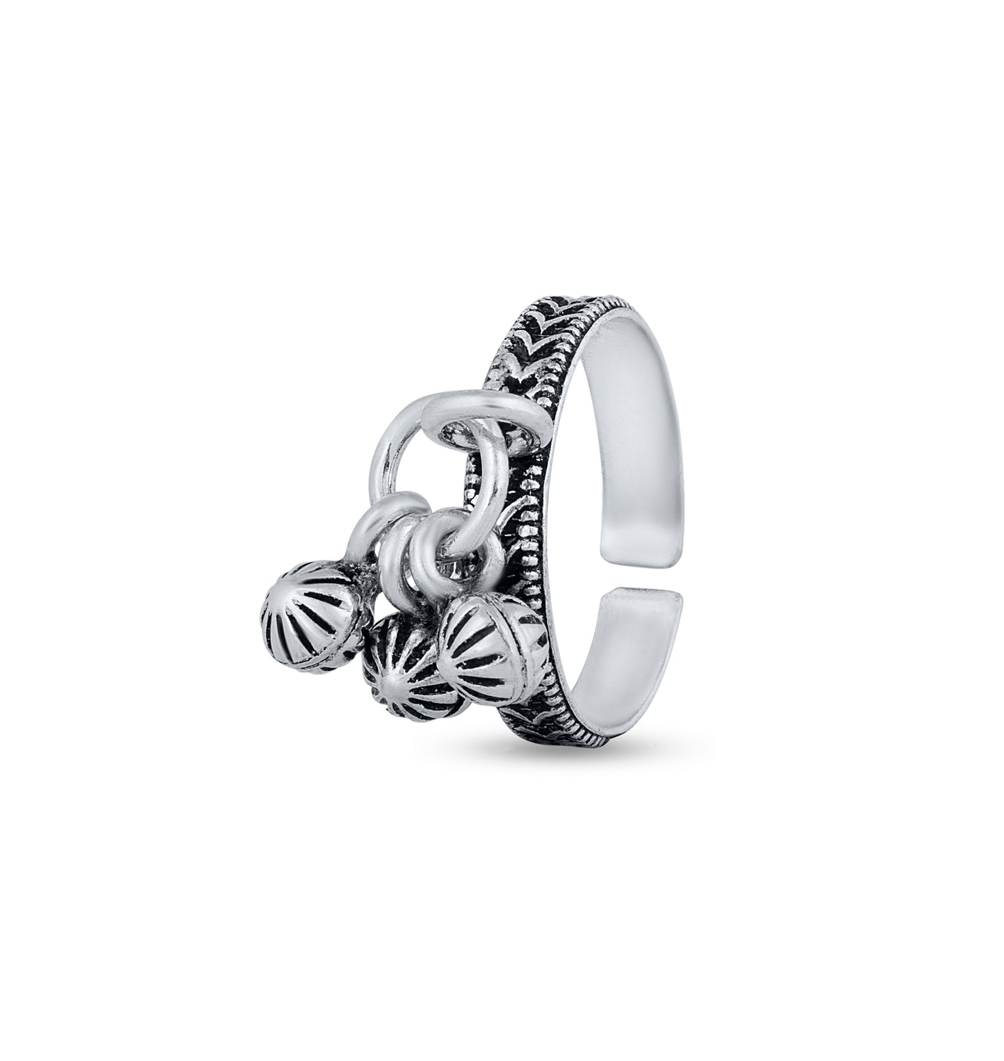 Bohemian Breeze Charm Silver Toe Rings