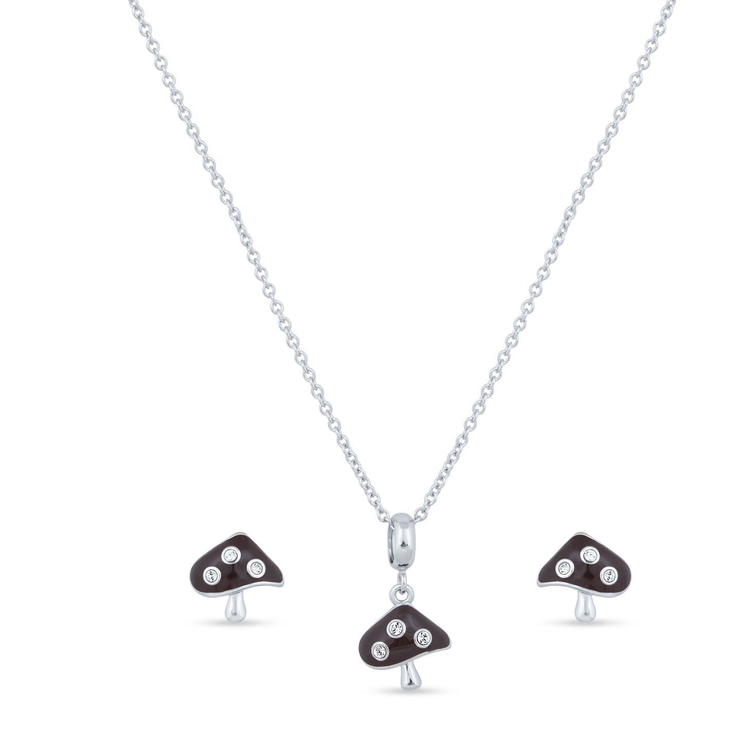 Choco Charm Mushroom Pendant Set