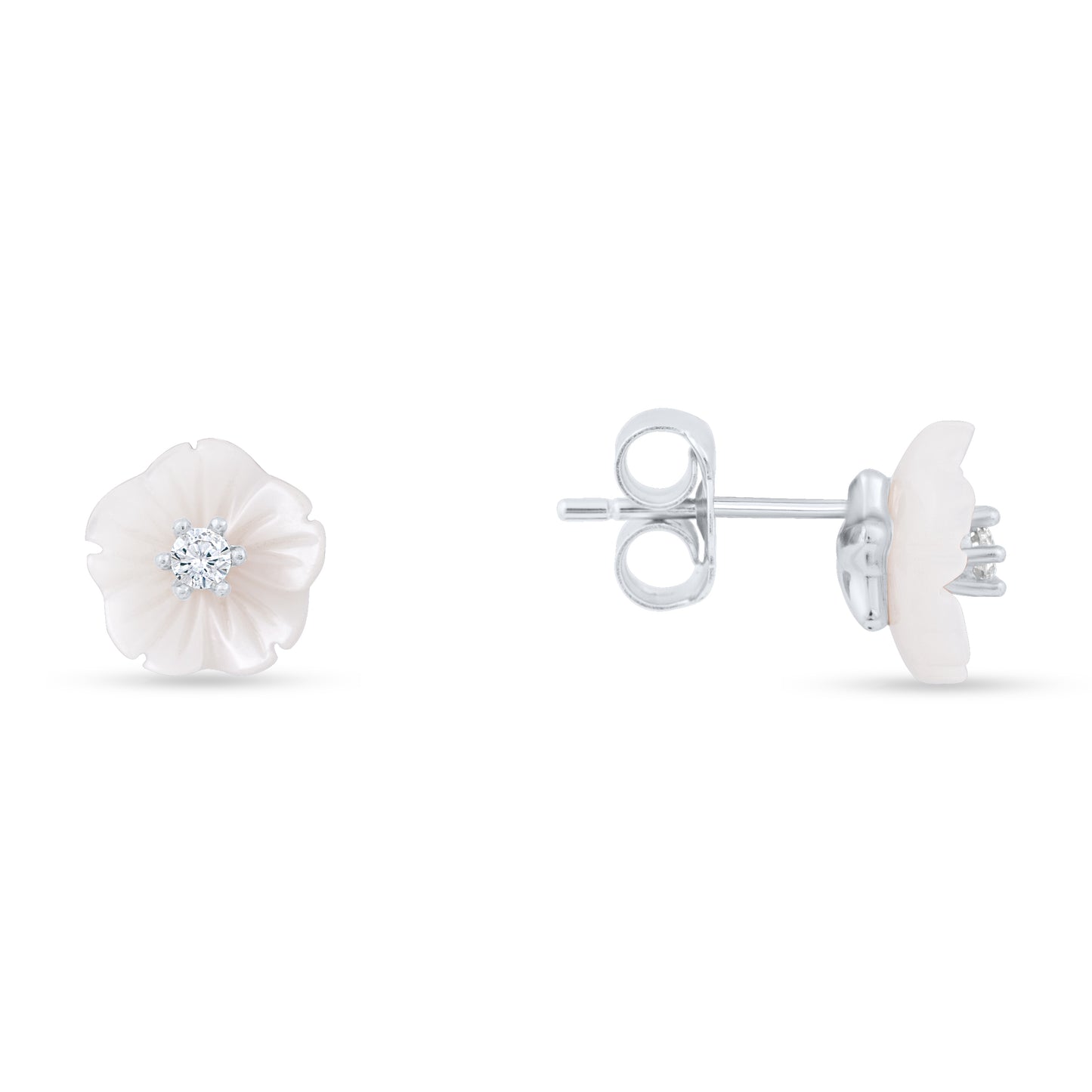Snowblush Flower Stud Earrings