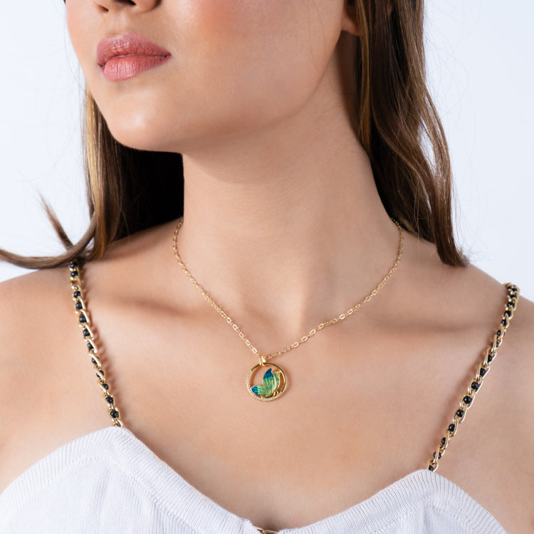 Butterfly Shaped Silver Necklace
