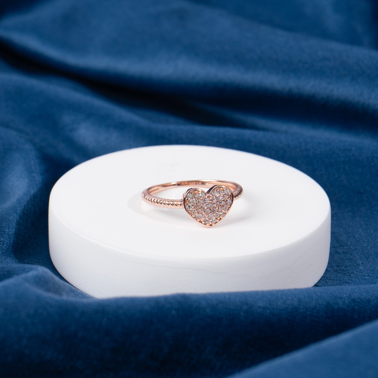 Sweetheart Glimmer Rose Gold Plated Silver Ring