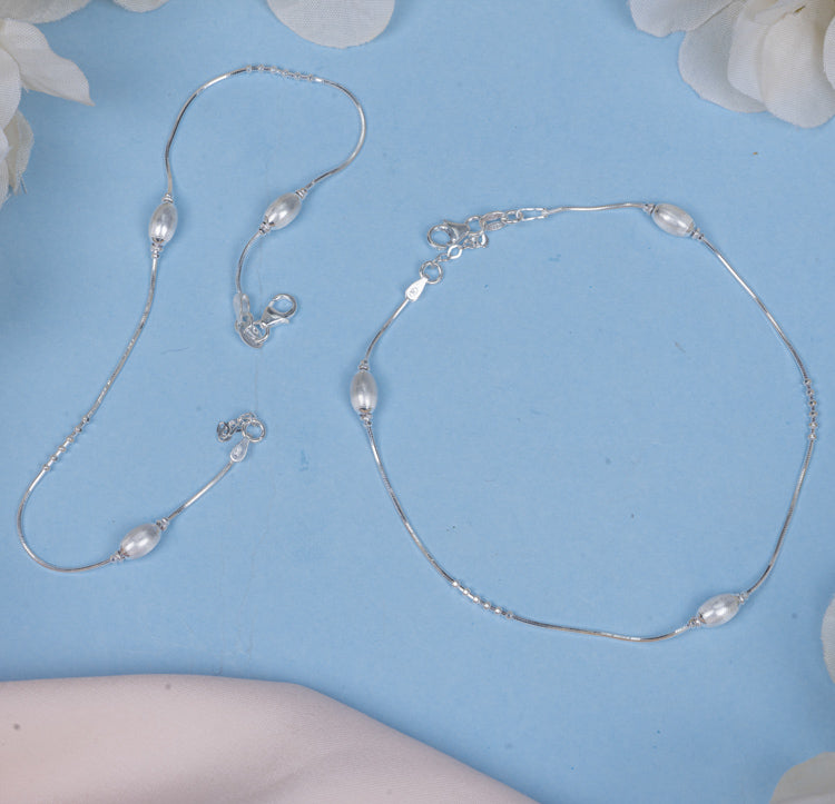 Saanjh Silver Anklet