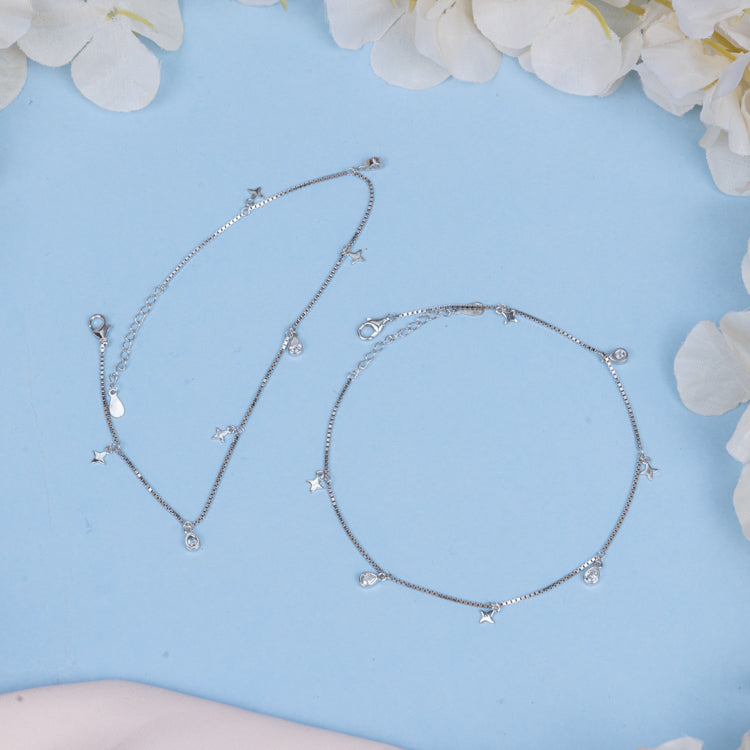Stella Silver Anklet