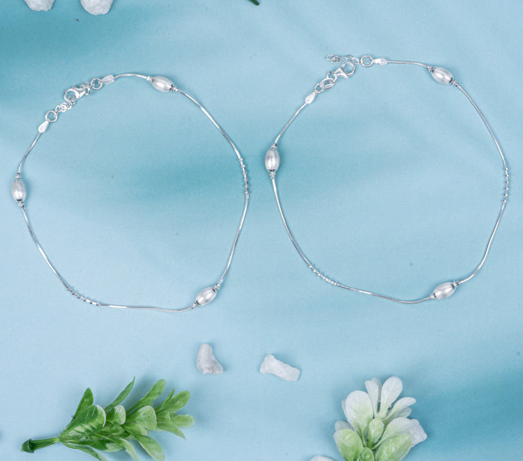 Saanjh Silver Anklet