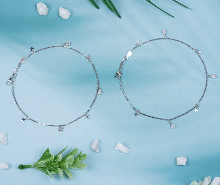 Stella Silver Anklet