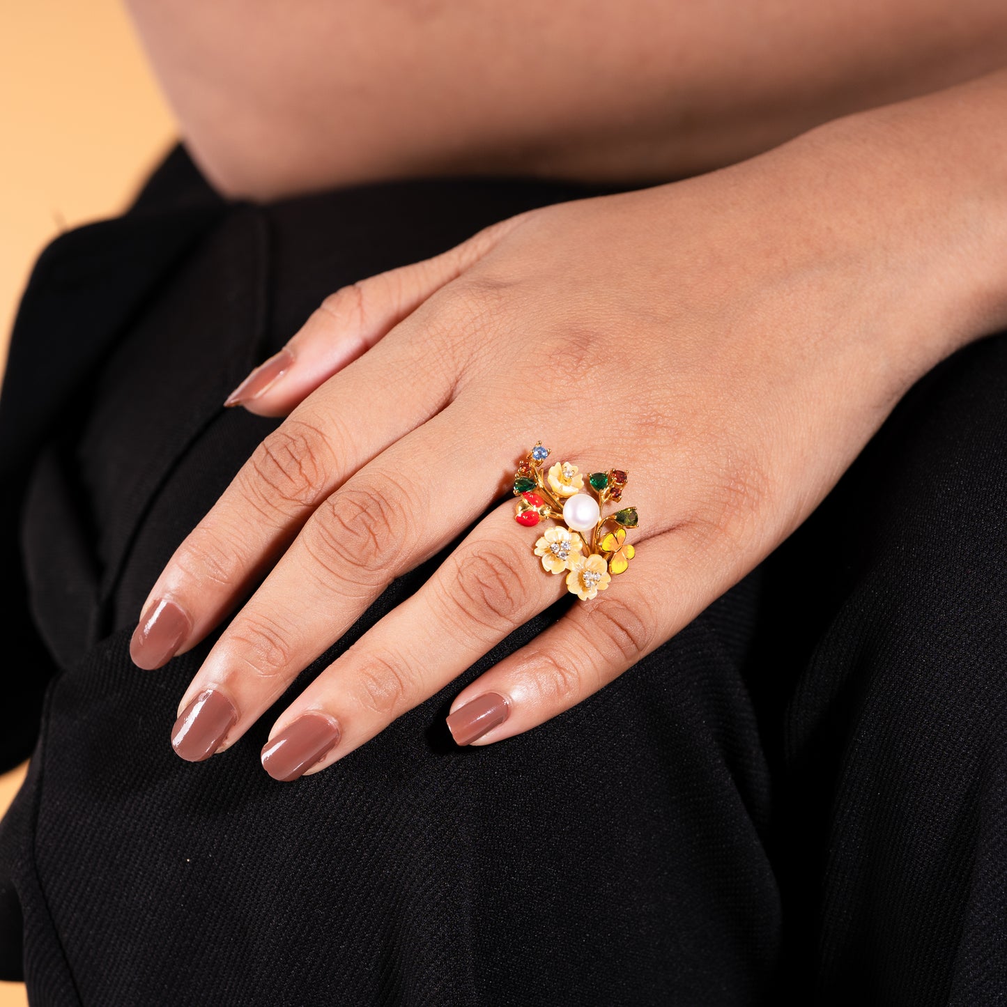 Gemstone Garden Butterfly Ring