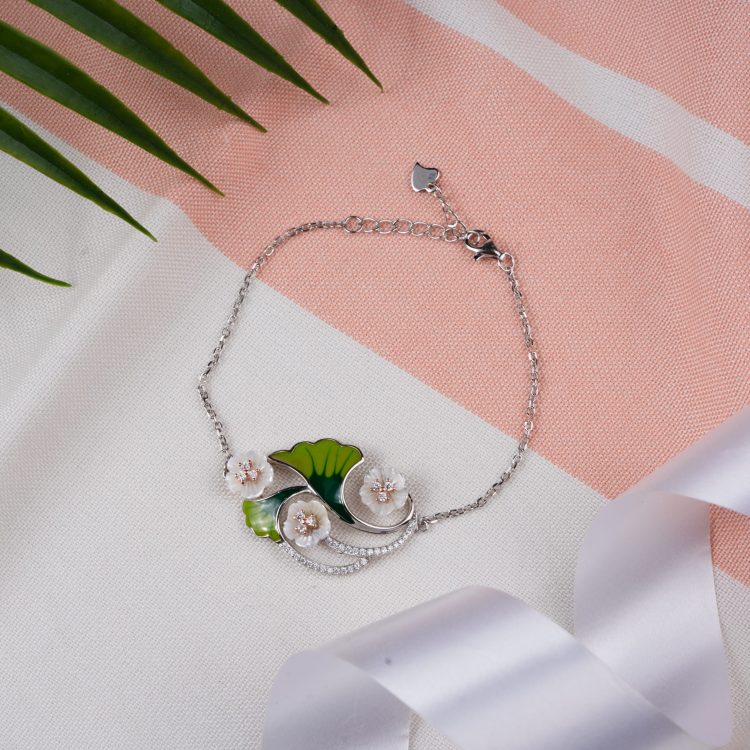 Floral Enchantment Silver Bracelet