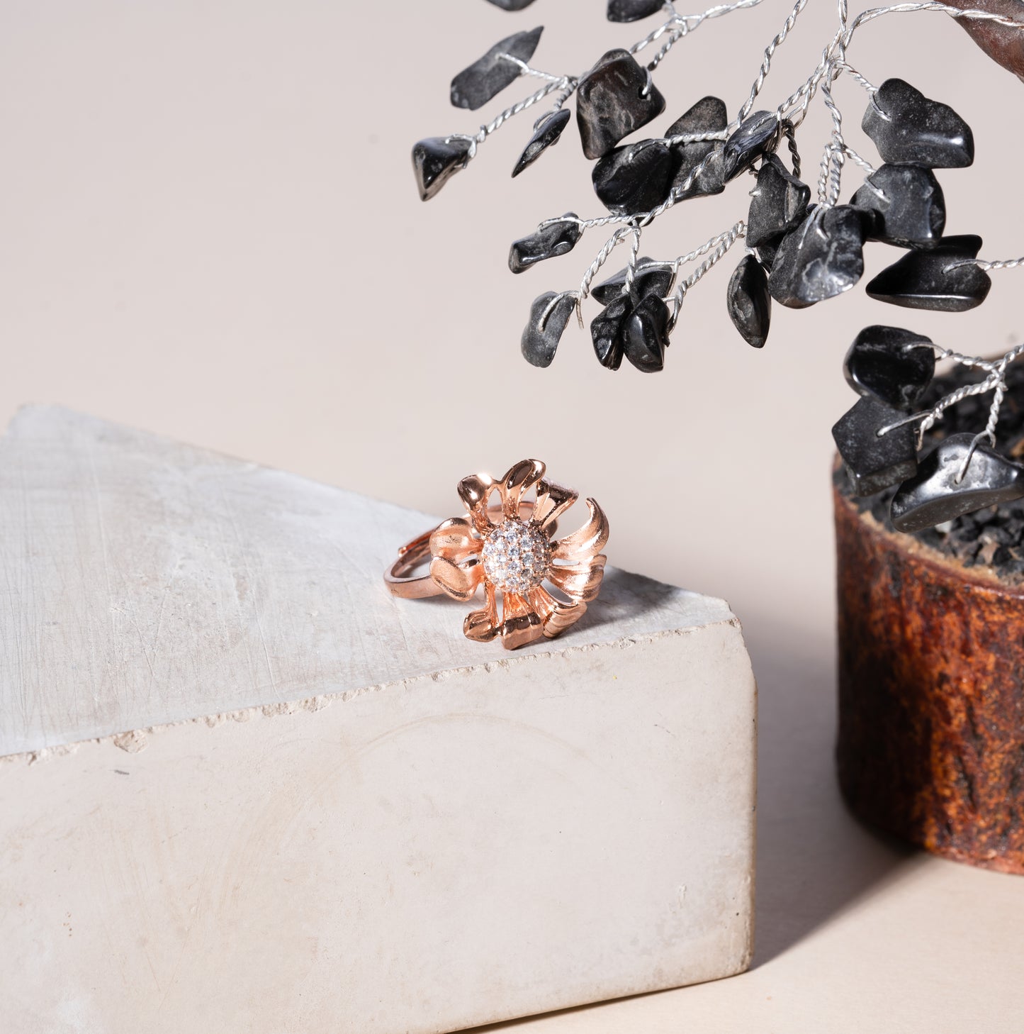Blossoming Sparkle Silver Ring