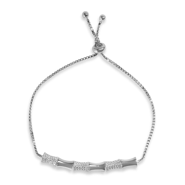 Whimsical Ribbon Adjustable Silver Bracelet