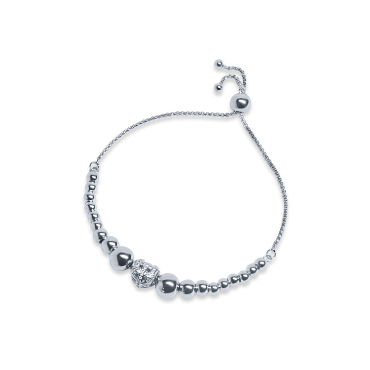 Serenity Bead Accent Silver Bracelet