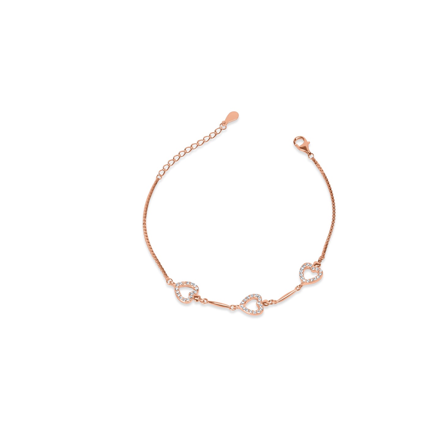 Rose Gold Heart Bracelet Dainty Perfect for Everyday Wear