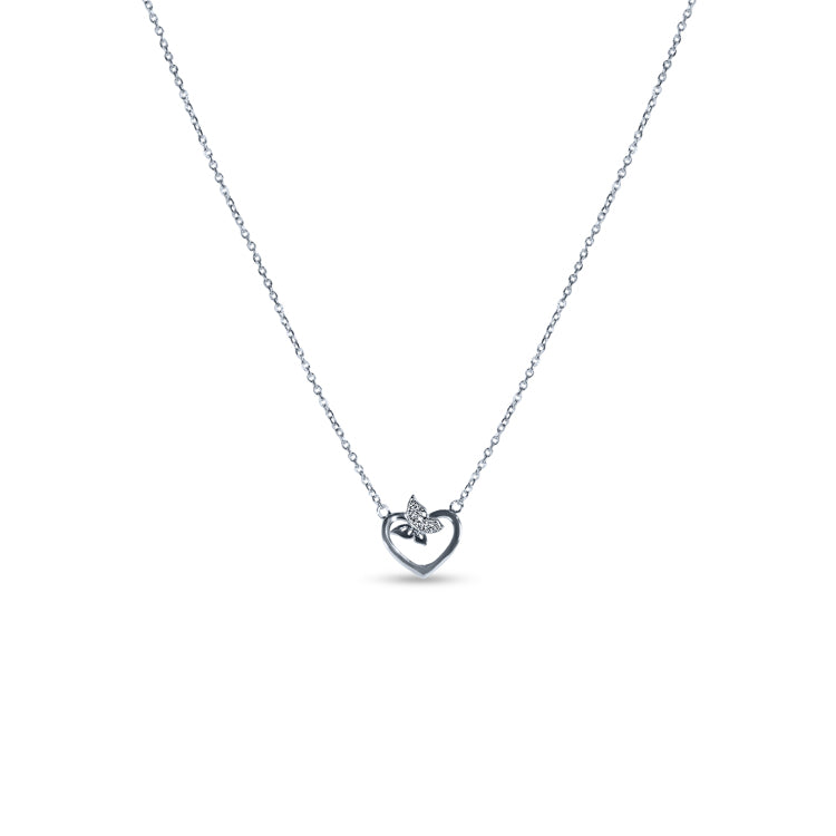 Silver butterfly necklace