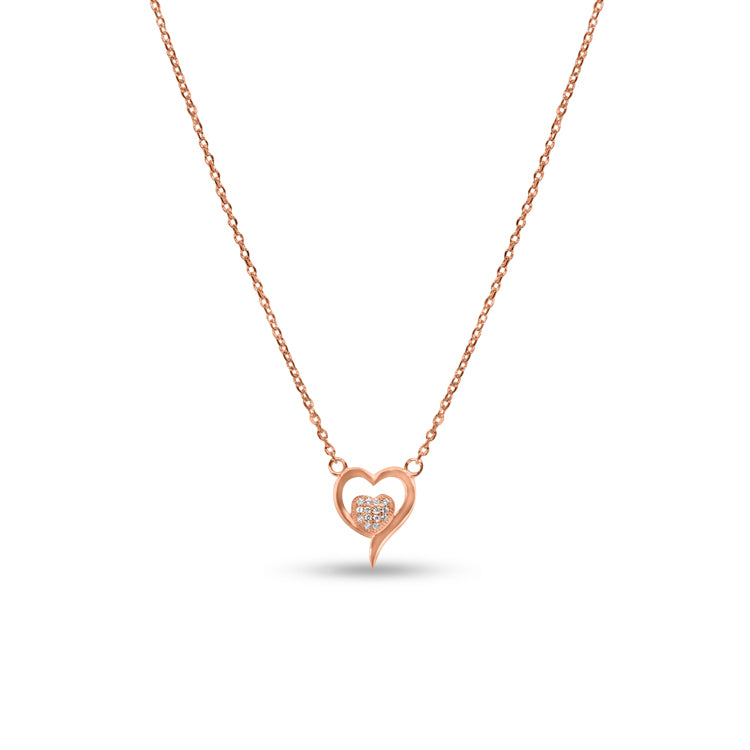 Rosy heart necklace