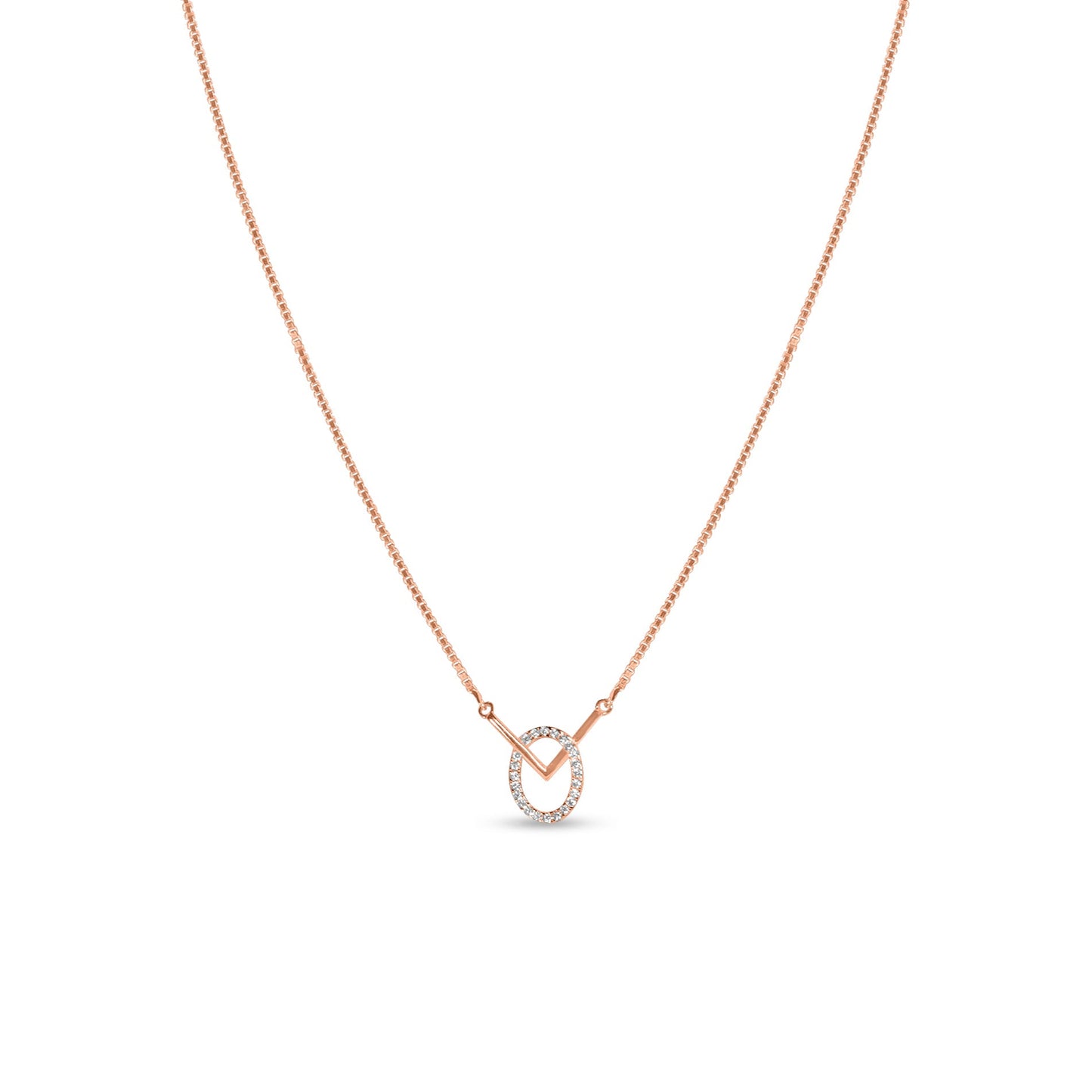 Ring through String Silver Necklace