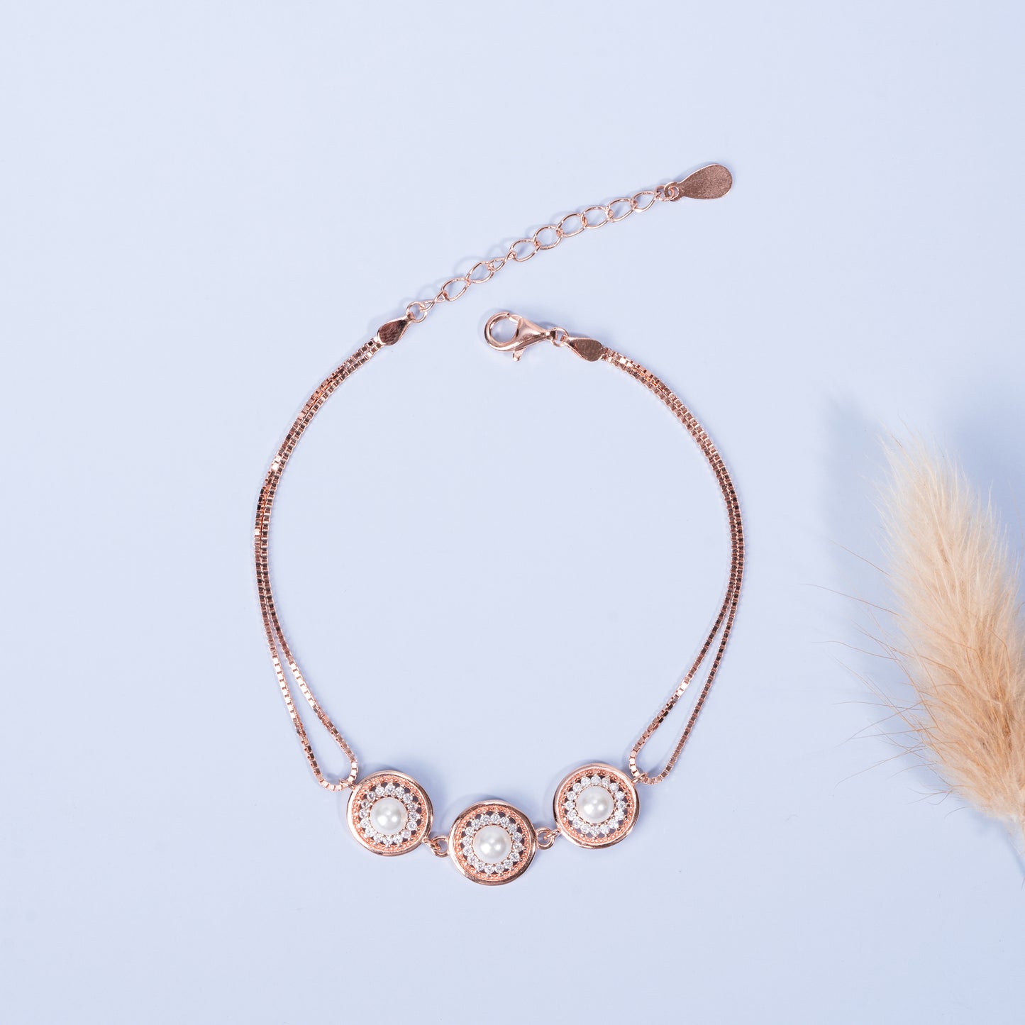 Silver Pearl Orbit Bracelet