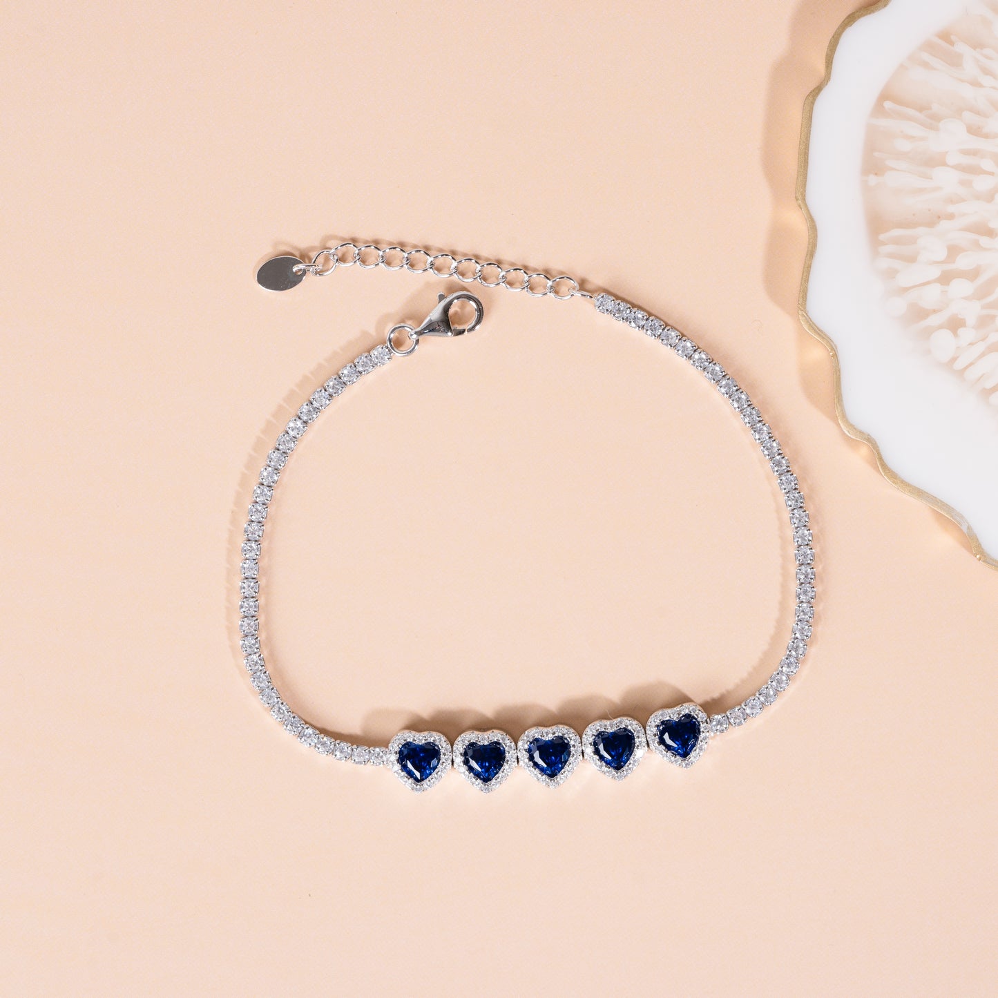 Sapphire Heart Symphony Bracelet