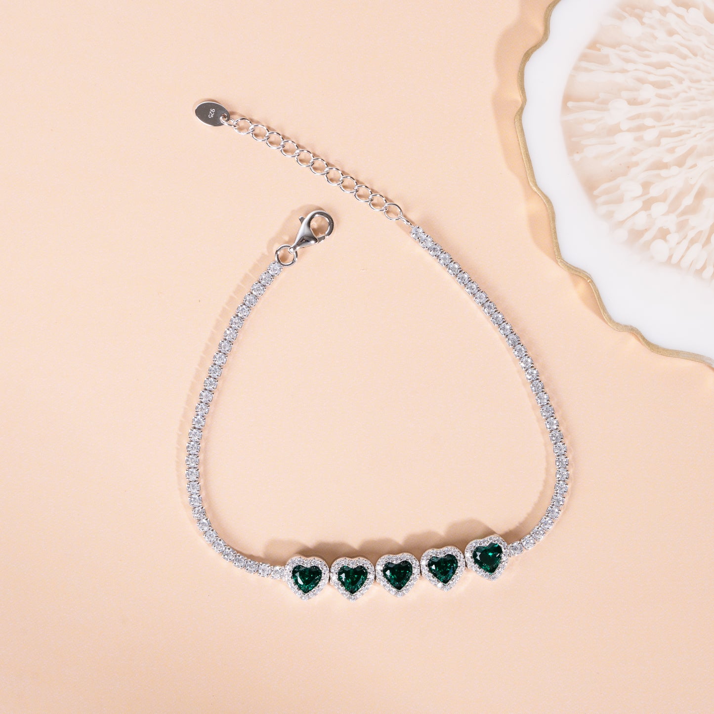 Emerald Heart Symphony Bracelet