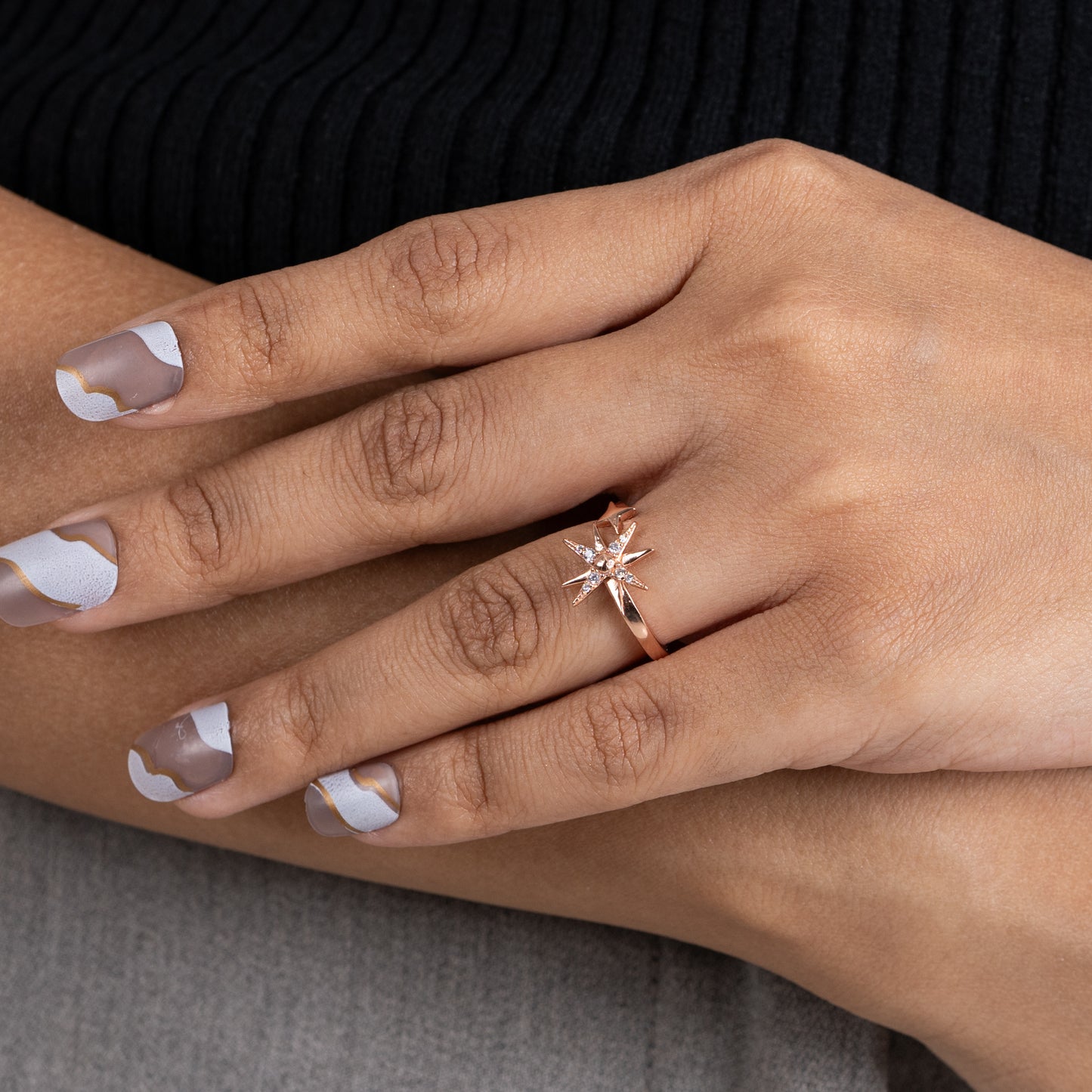 Twinkling Star Wrap Silver Ring
