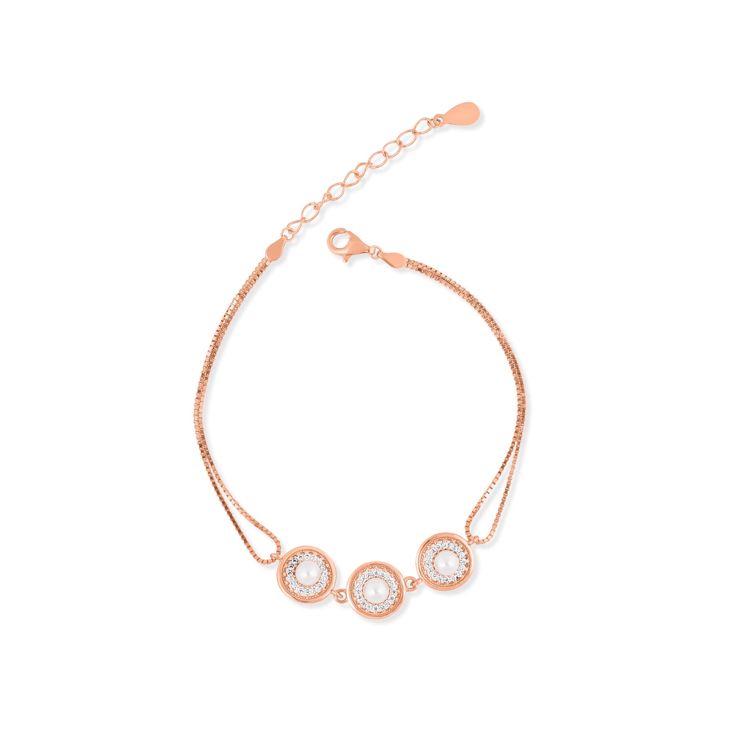 Silver Pearl Orbit Bracelet