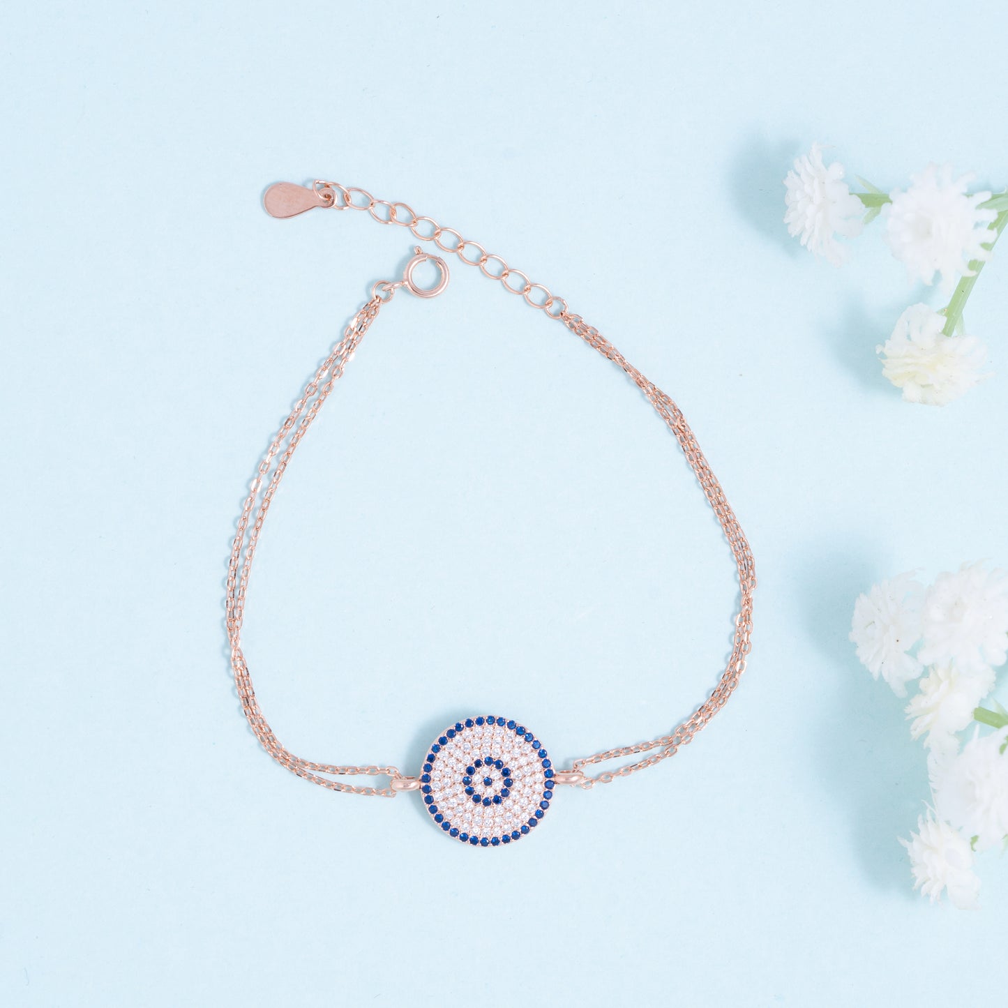 Rose Gold Mystic Shield Evil Eye Bracelet
