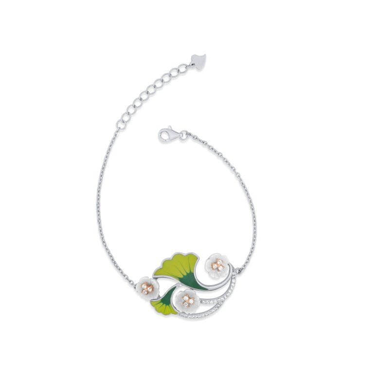 Floral Enchantment Silver Bracelet