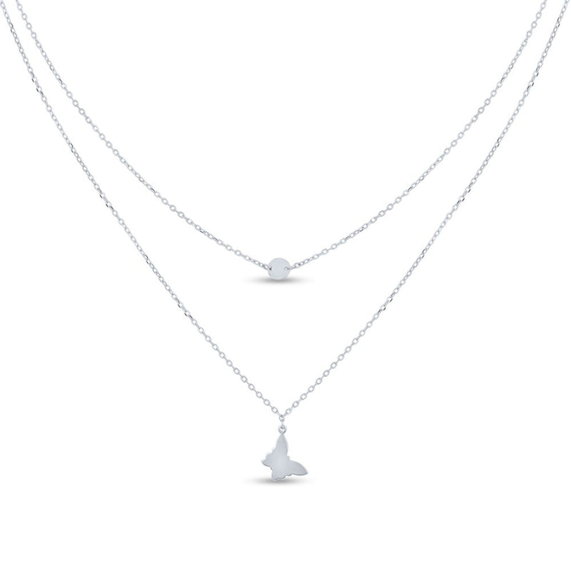 Butterfly Charm Layered Necklace