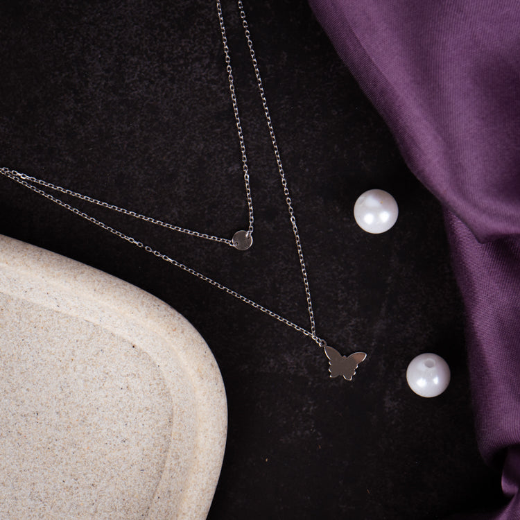 Butterfly Charm Layered Necklace