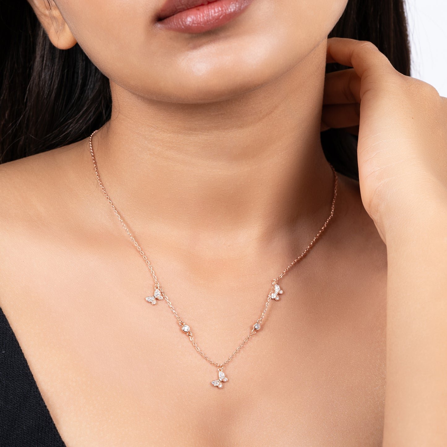 Silver Flutter Charm Necklace