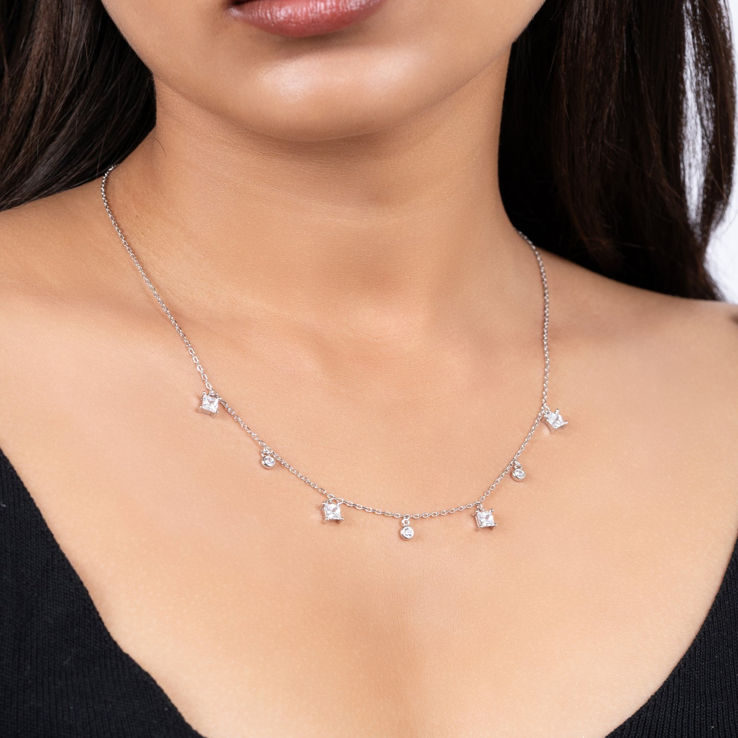 Silver Starlit Grace Necklace