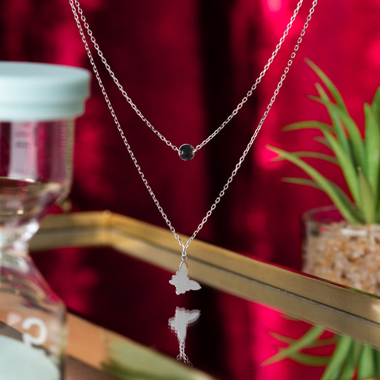 Butterfly Charm Layered Necklace