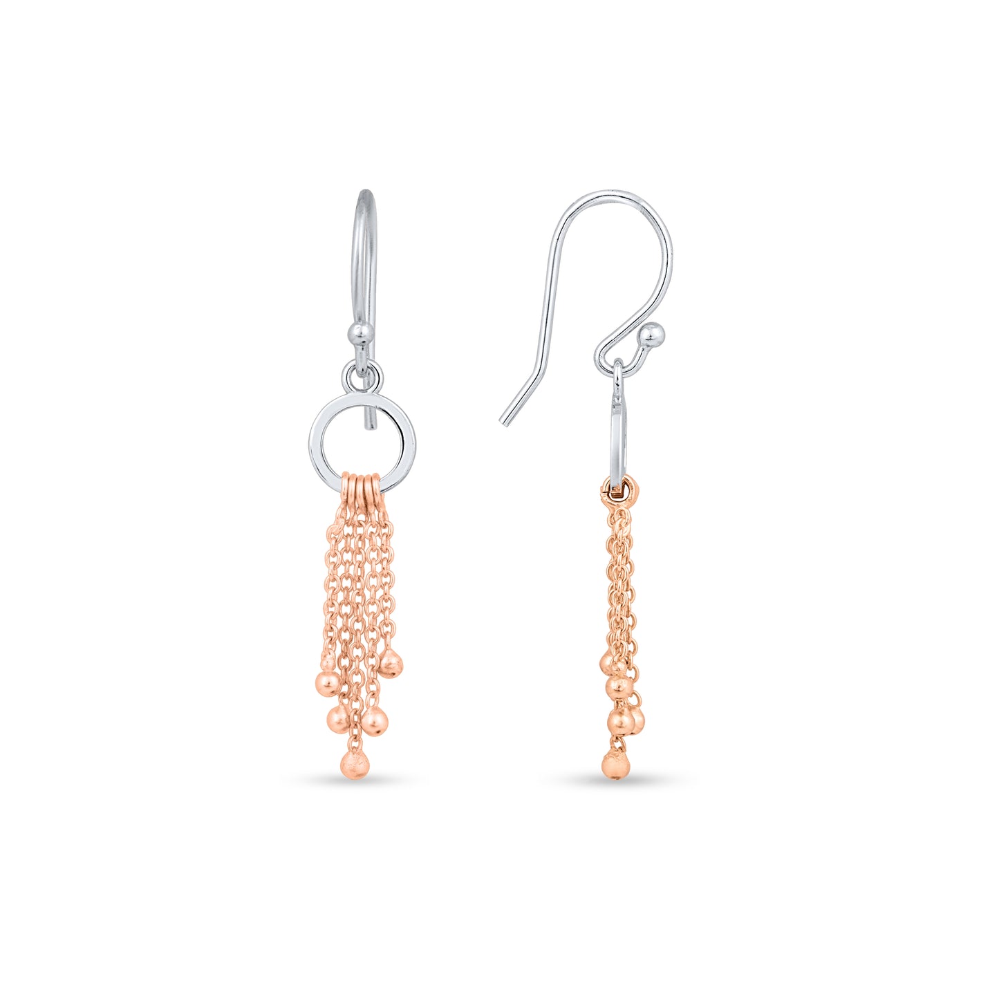 Draped Chain Rose Gold Plated Silver Dangles