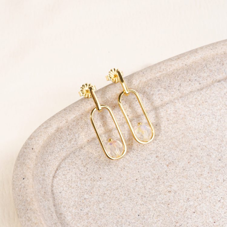 Golden Frame Drops Earrings
