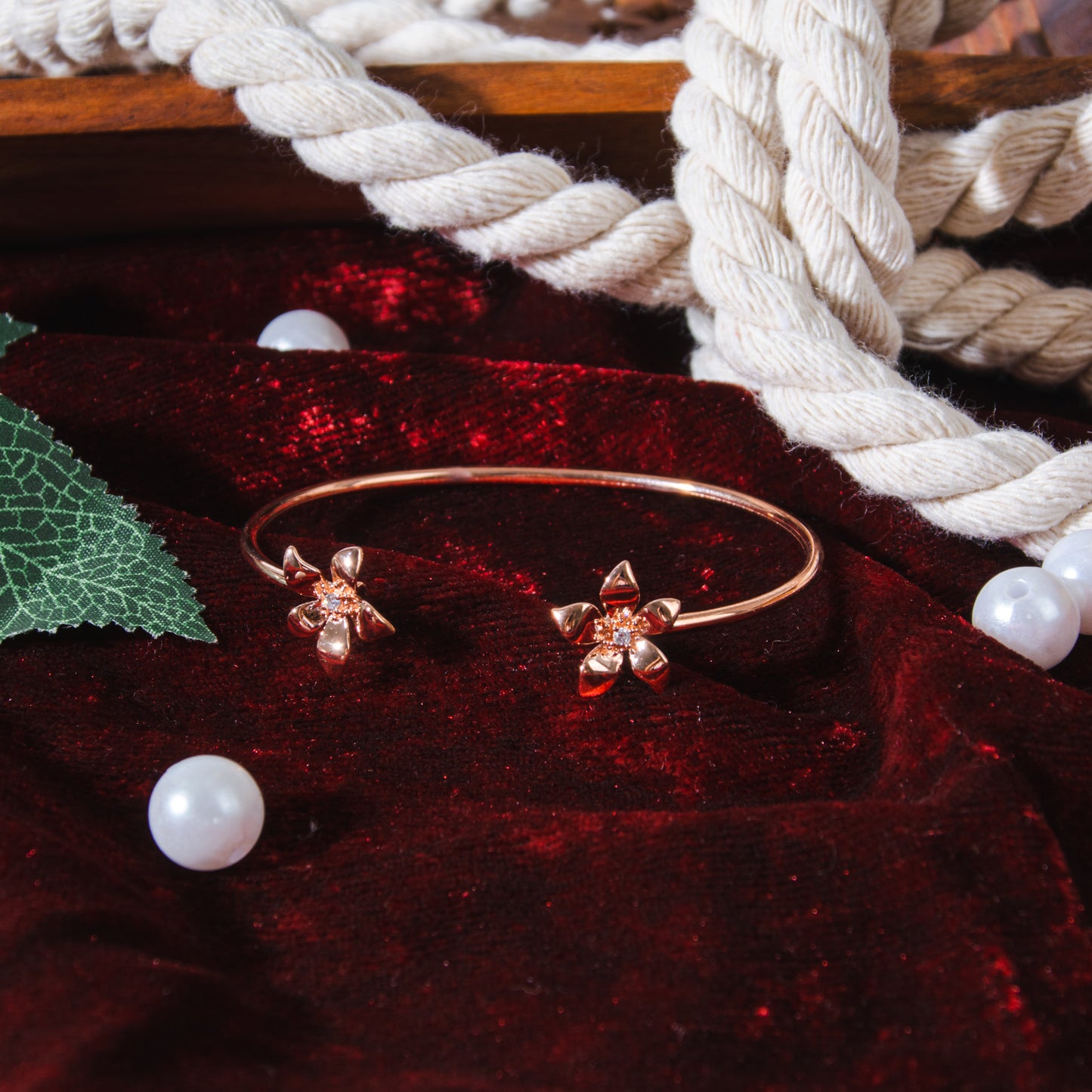 Silver Plumeria Bracelet