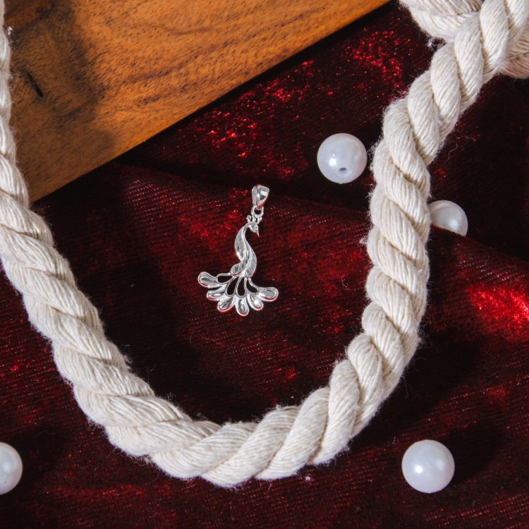 Silver peacock Pendant Necklace