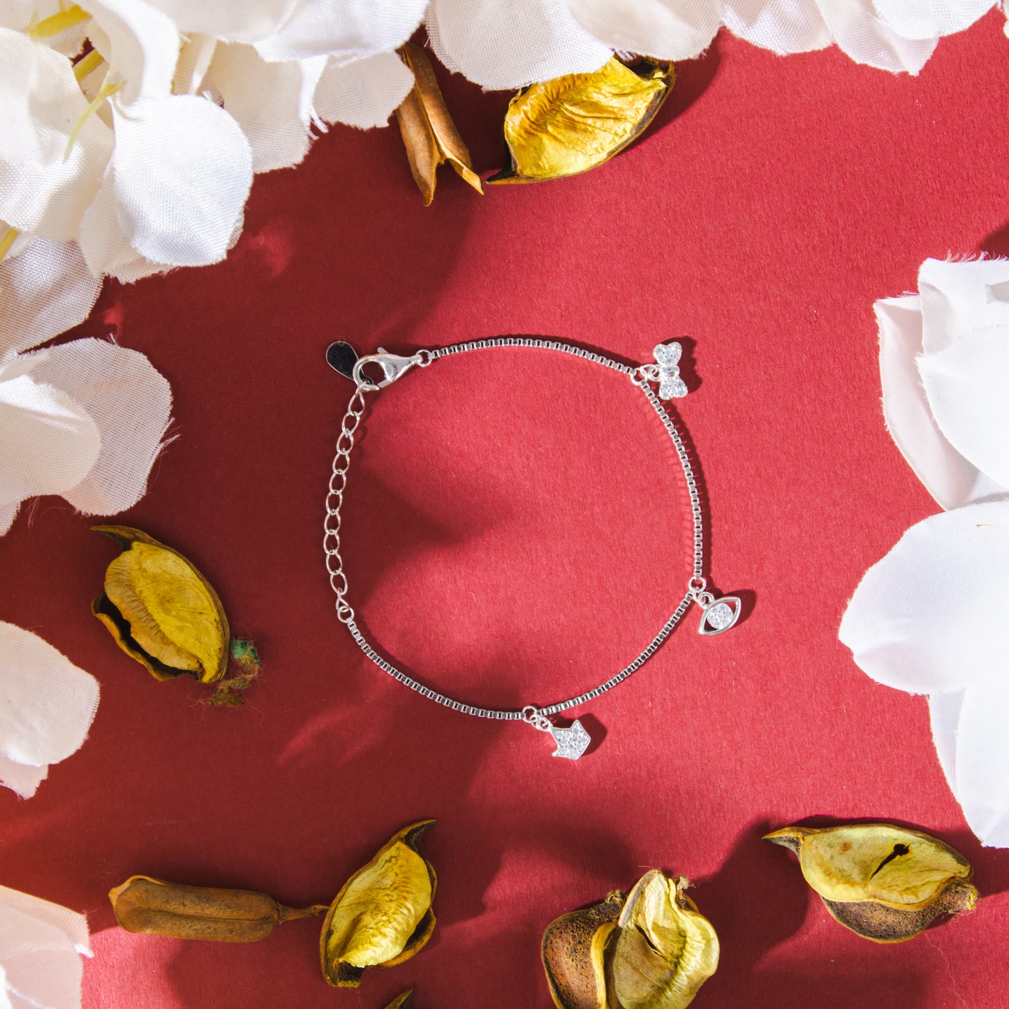 Silver Trio Charm Bracelet