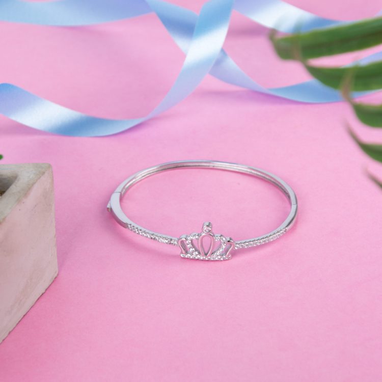 Silver Crown Charm Bracelet