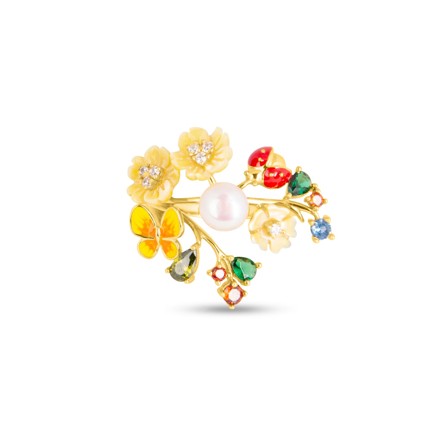 Gemstone Garden Butterfly Ring