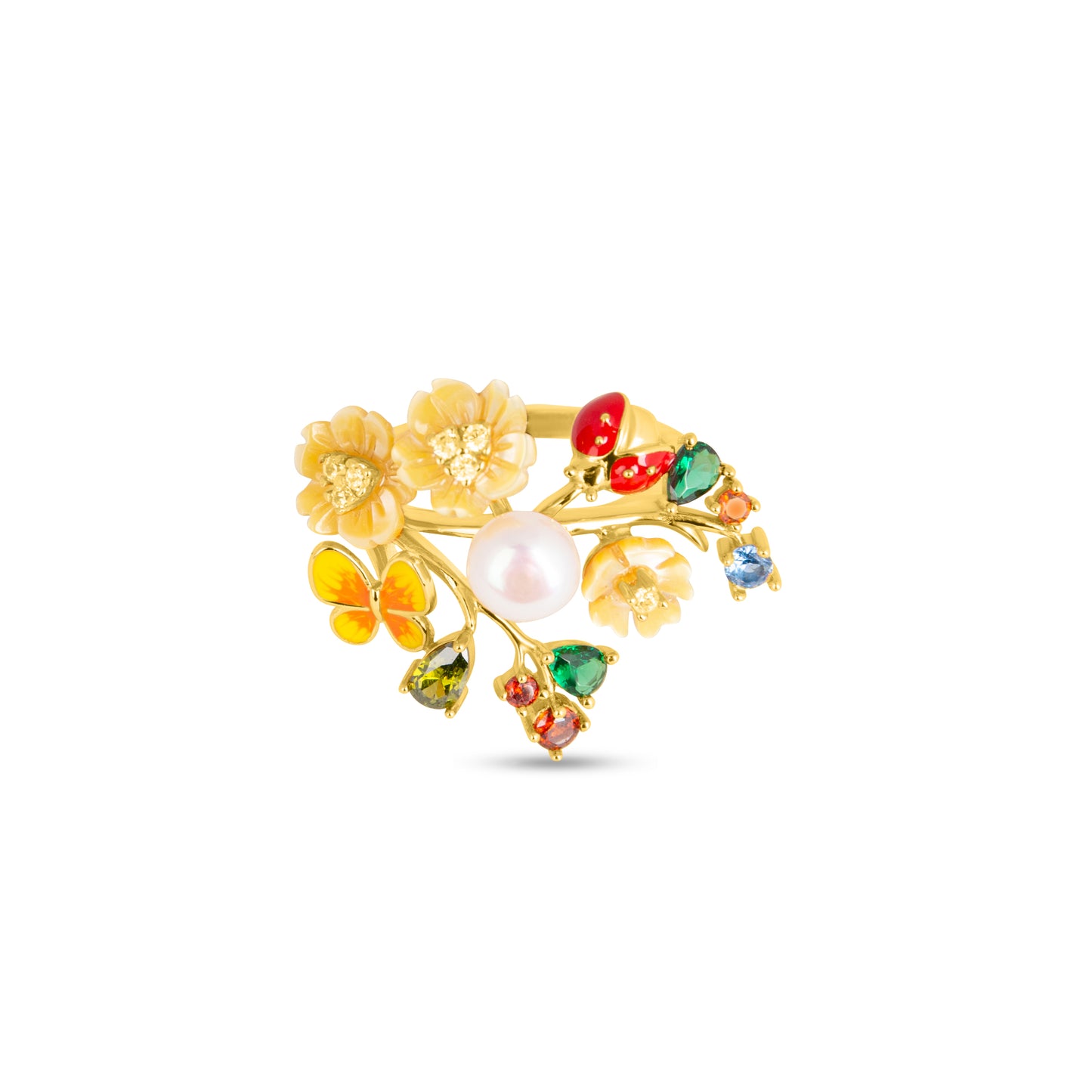 Gemstone Garden Butterfly Ring