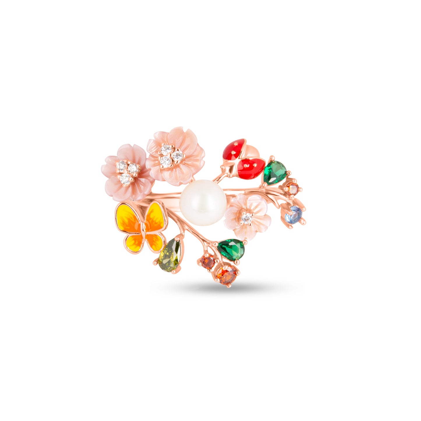 Gemstone Garden Butterfly Ring