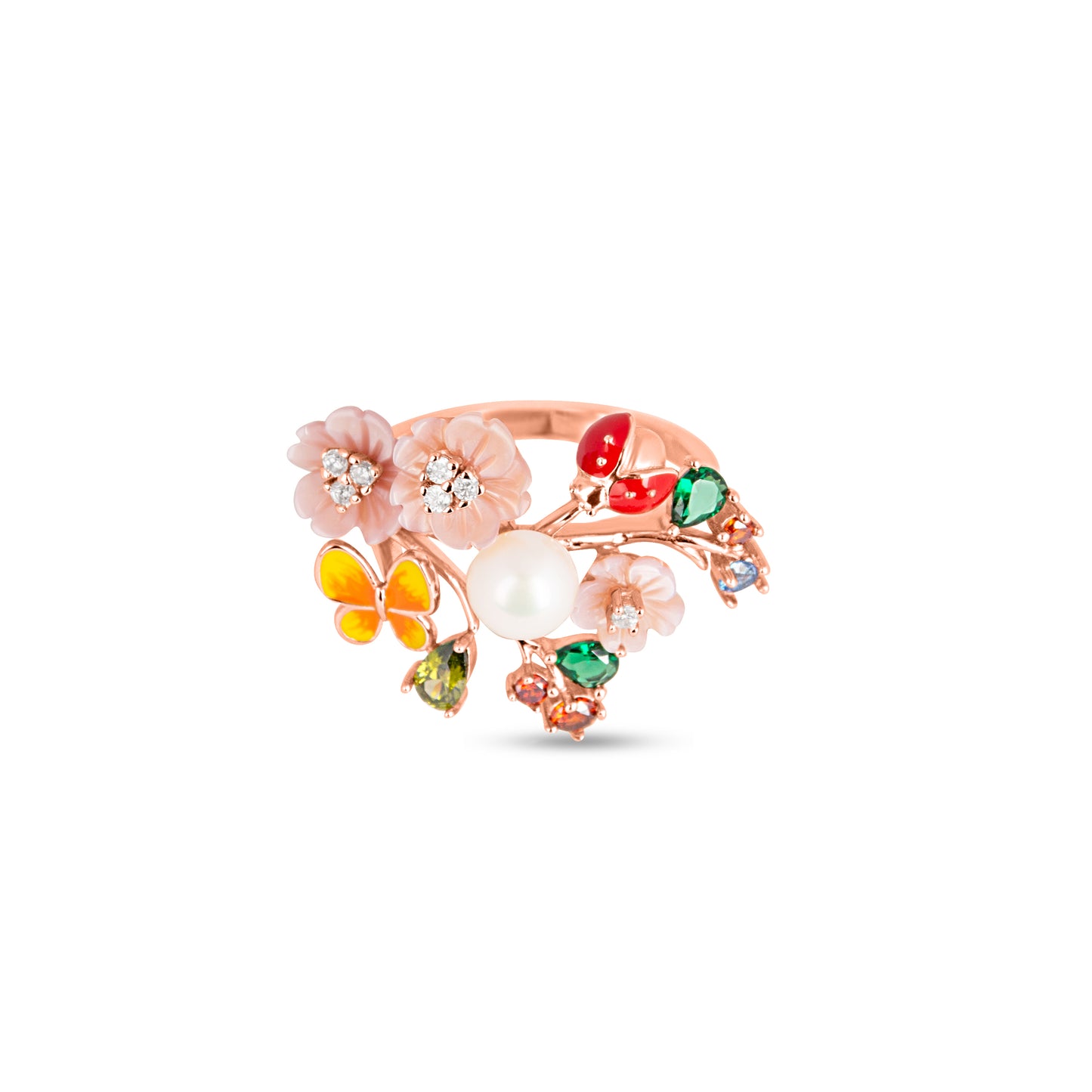 Gemstone Garden Butterfly Ring