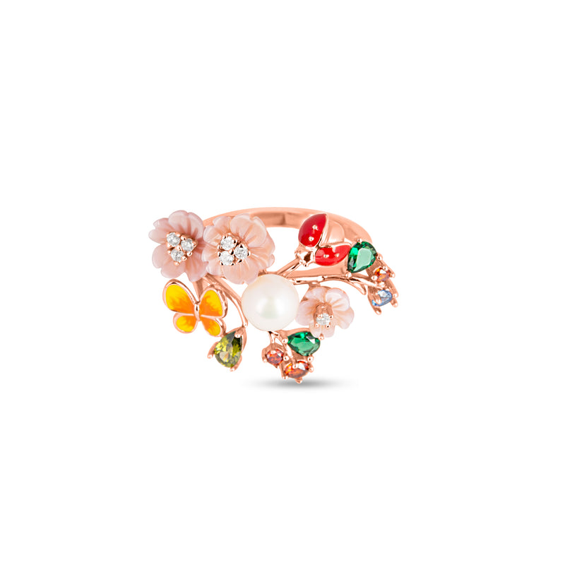 Gemstone Garden Butterfly Ring