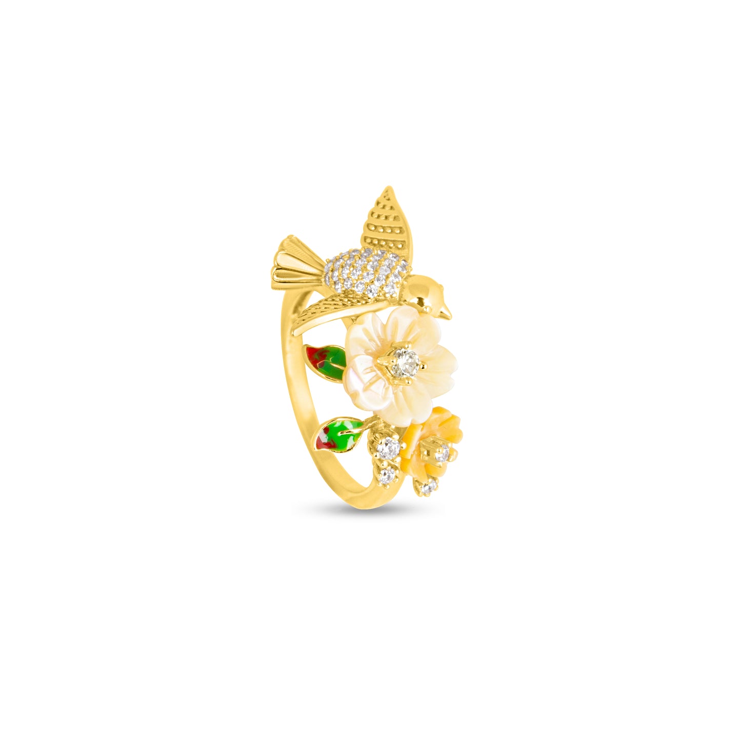 Floral Avian Elegance Ring