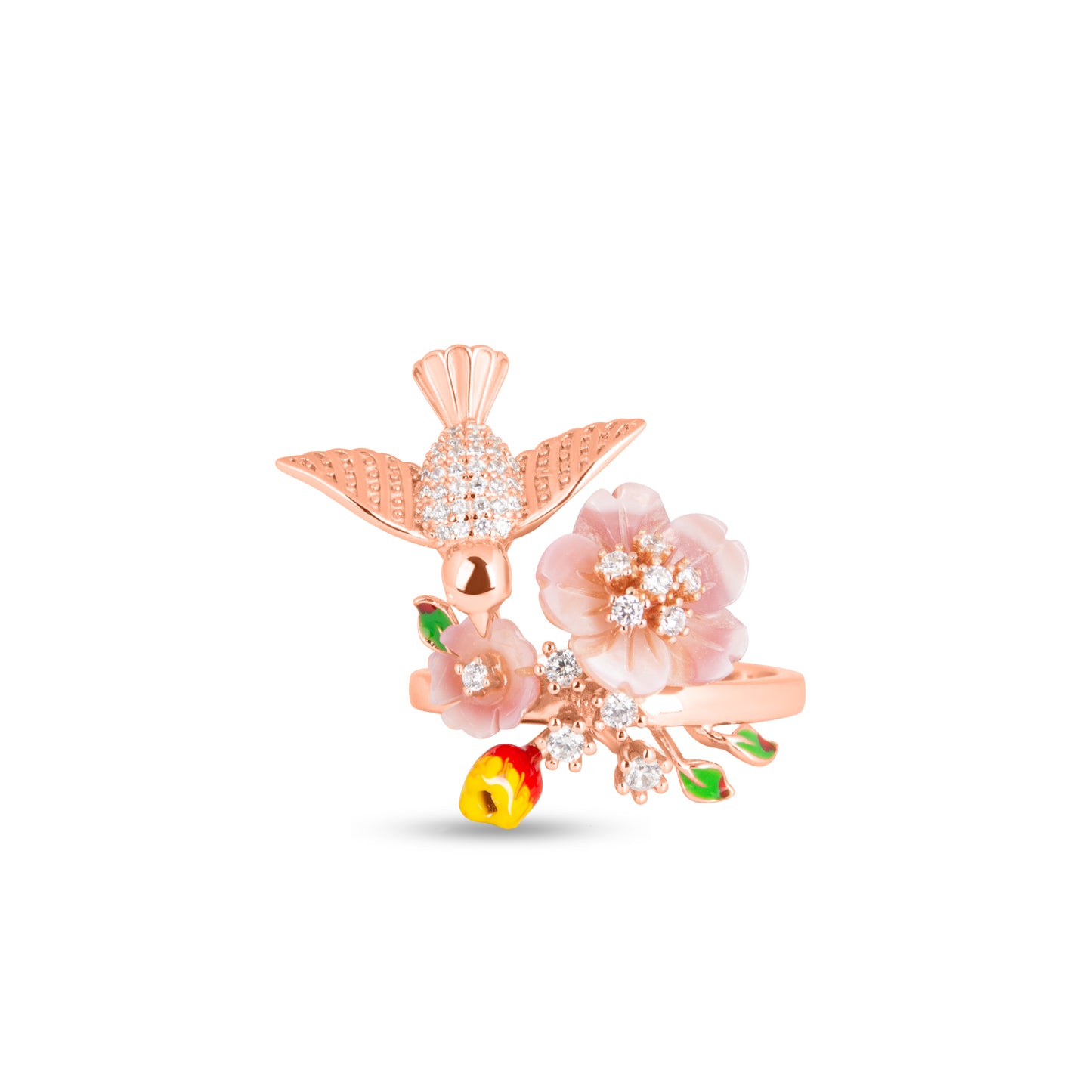 Floral Avian Elegance Ring