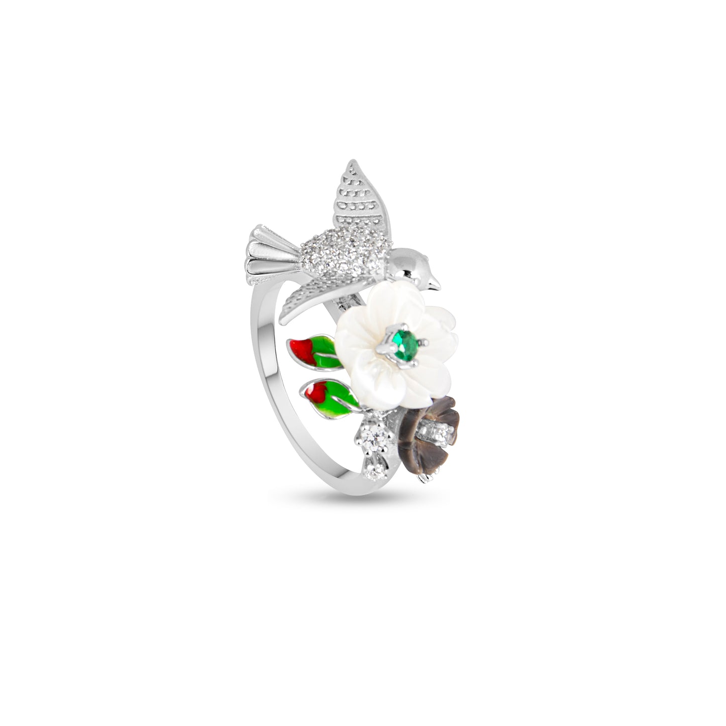 Floral Avian Elegance Ring