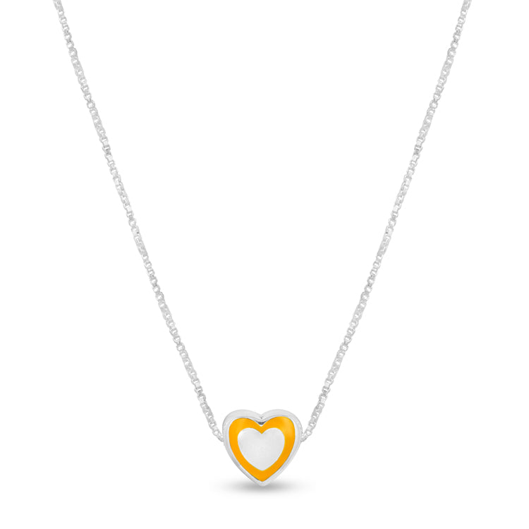 Yellow Heart Charm Necklace